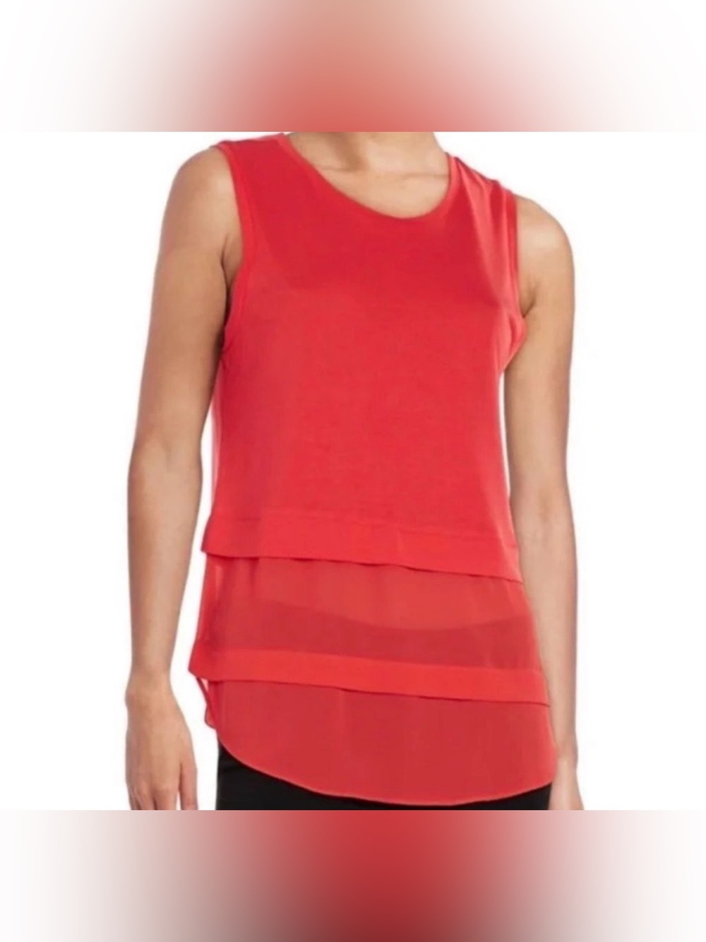 MICHAEL Michael Kors Pink Red Sleevess Layered Tank Top